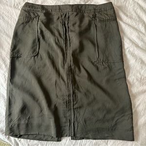Vintage Yves Saint Laurent Brown Silk Skirt
